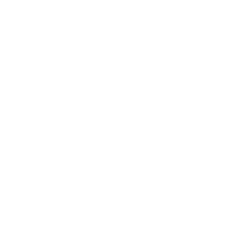 White line drawing of a leaf inside a circle on a black background.