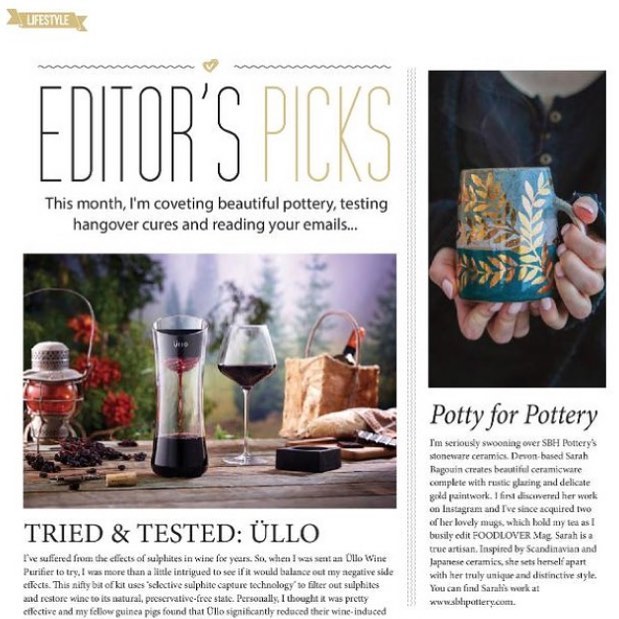 Spot my pottery! One of my mugs in last months @foodlovermag 😊 I love this picture. I&rsquo;m currently working on a few of these mugs from last months made to order listings on Etsy, should I list a few more soon? Or would you like to see some newe