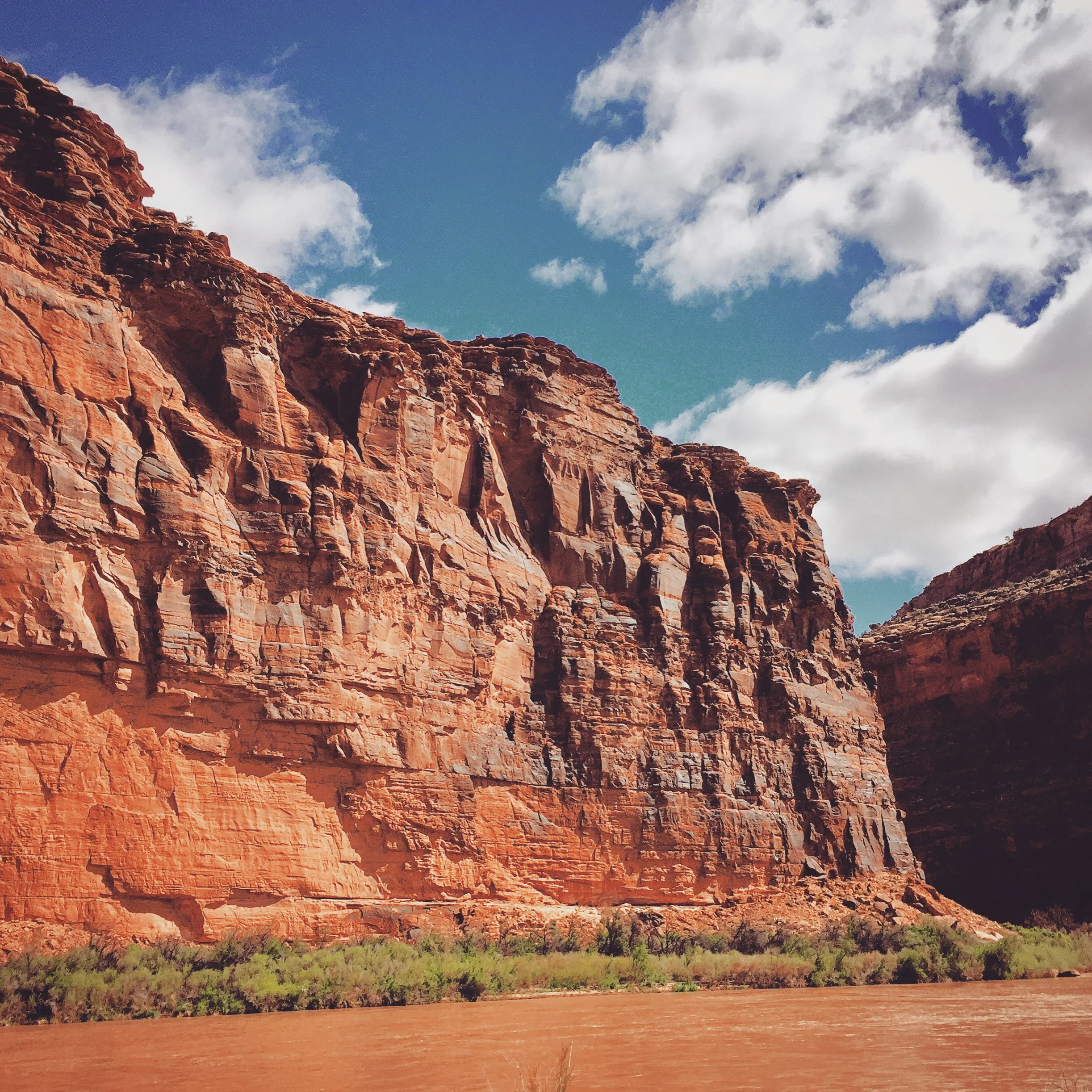 Roadside rock walls in Moab