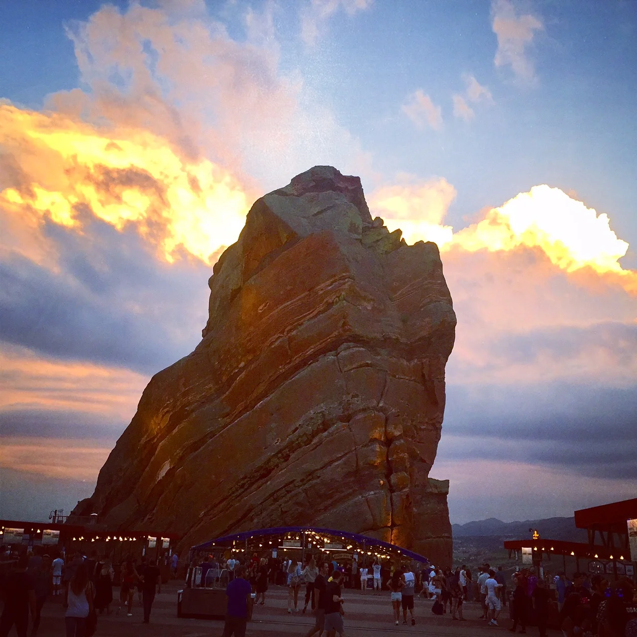 Sun setting at Red Rocks Amphitheatre