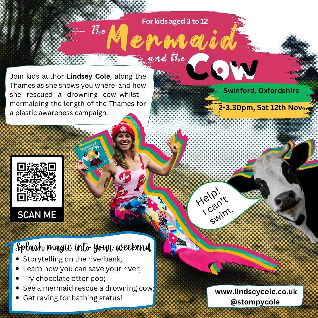 Anyone in Oxford need to entertain their kids this weekend? 

It's the fourth anniversary of that time I rescued the drowning cow in the Thames whilst mermaiding the length of the river for an environmental campaign. Join me for a guided river tour t
