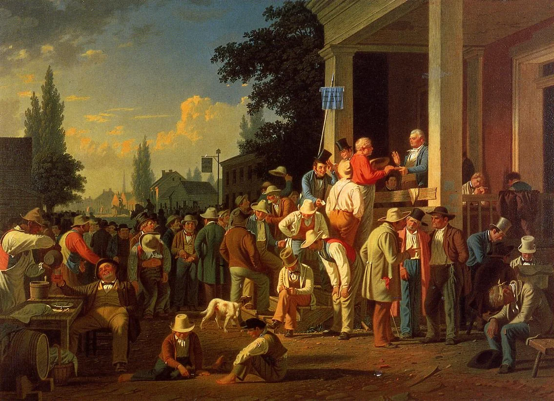 George Caleb Bingham (American, 1811-1879) The County Election (no.2) , 1852 (Private Collection) (click to enlarge)