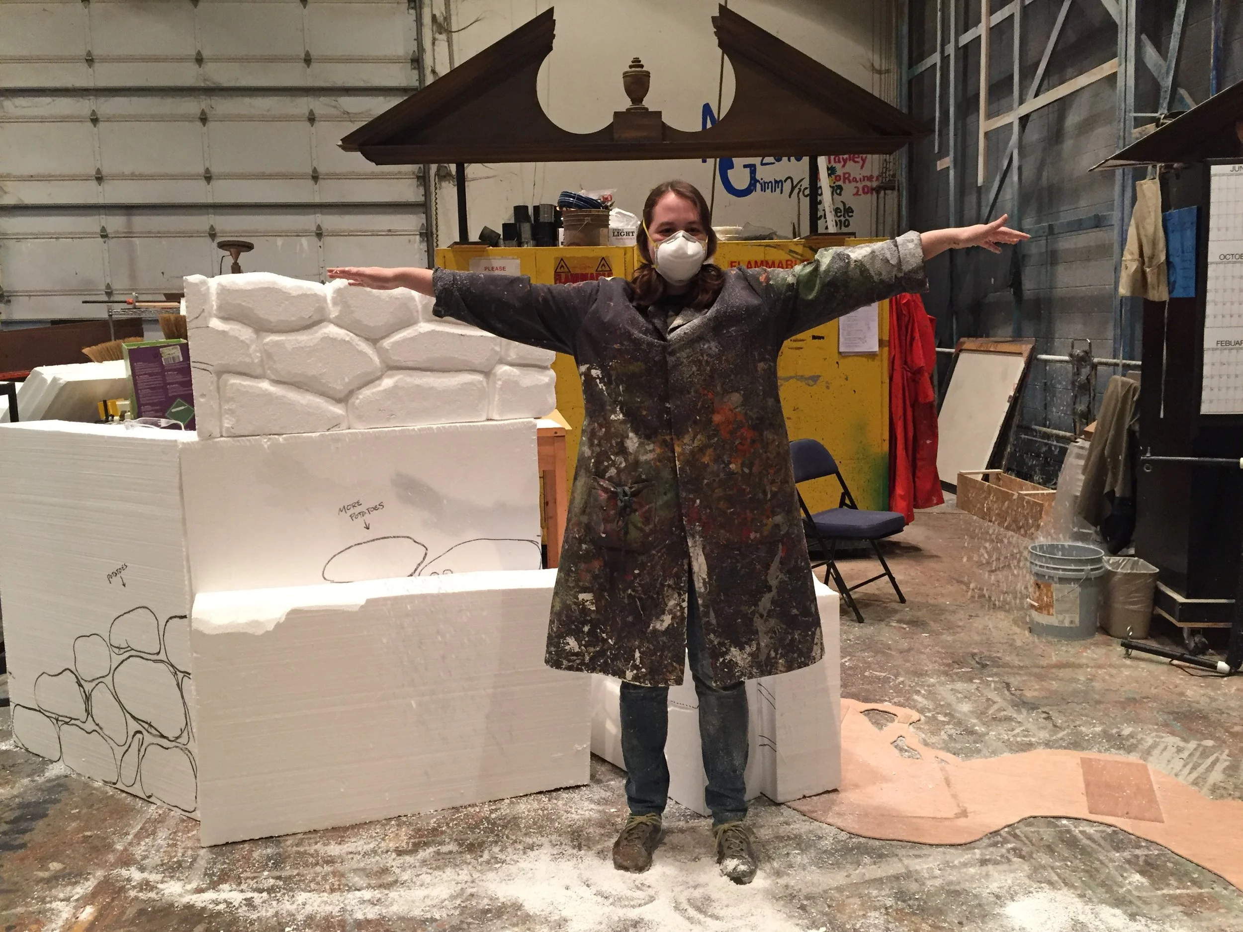 Carving stone walls = snow monster