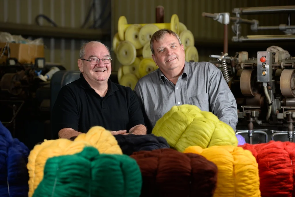 Owners John Laverty and Allan Carr in the factory.