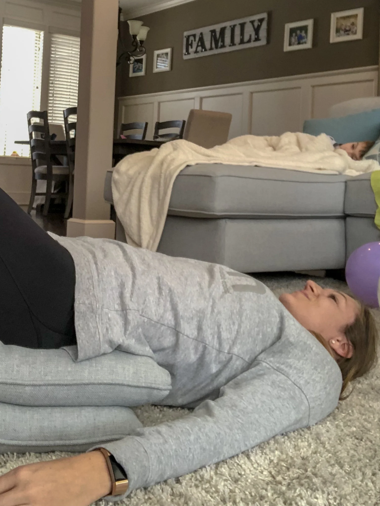 Beginning positions of hips elevated by pillows (Gravity Assisted)