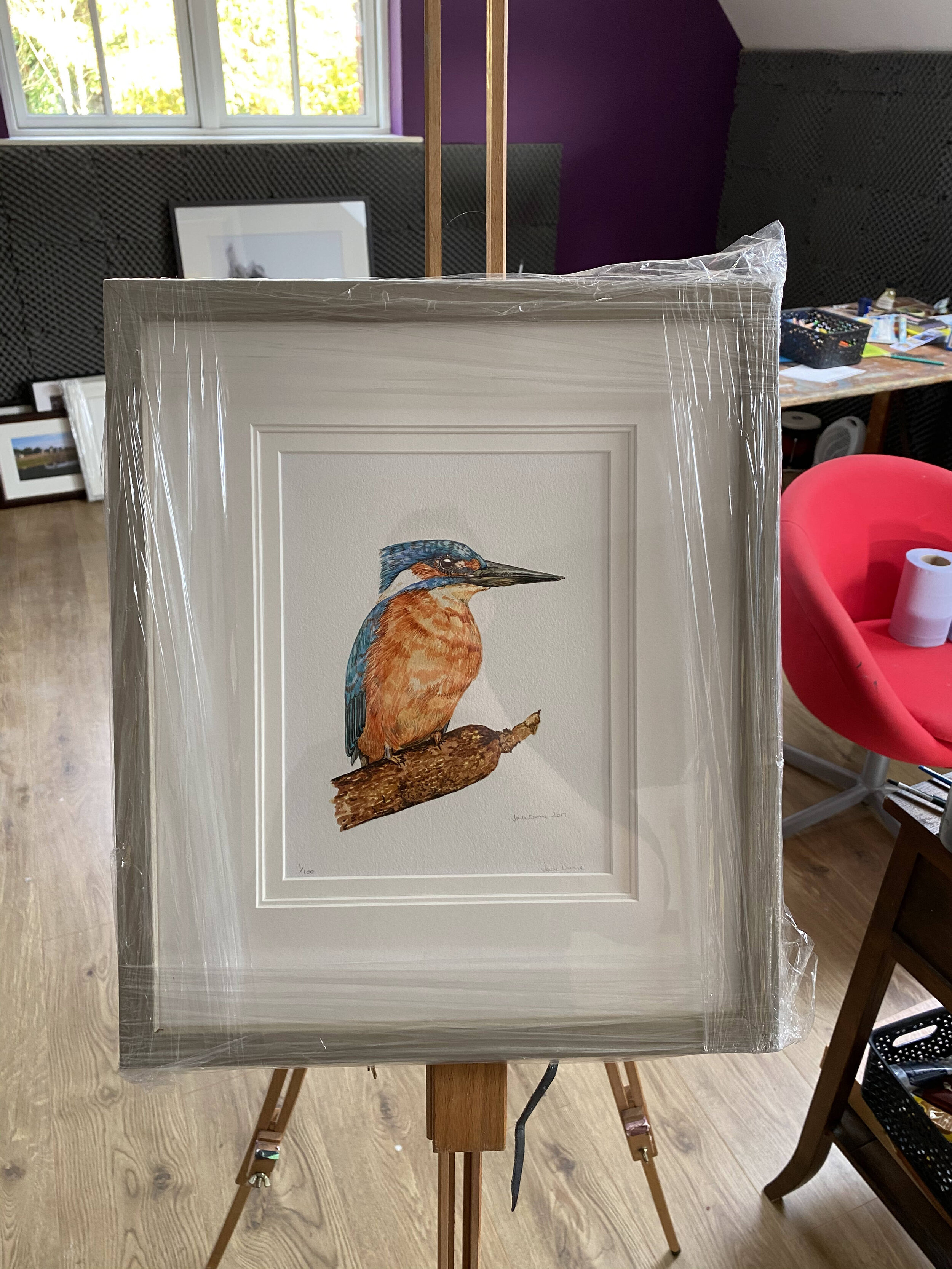 Kingfisher Watercolour Framed print