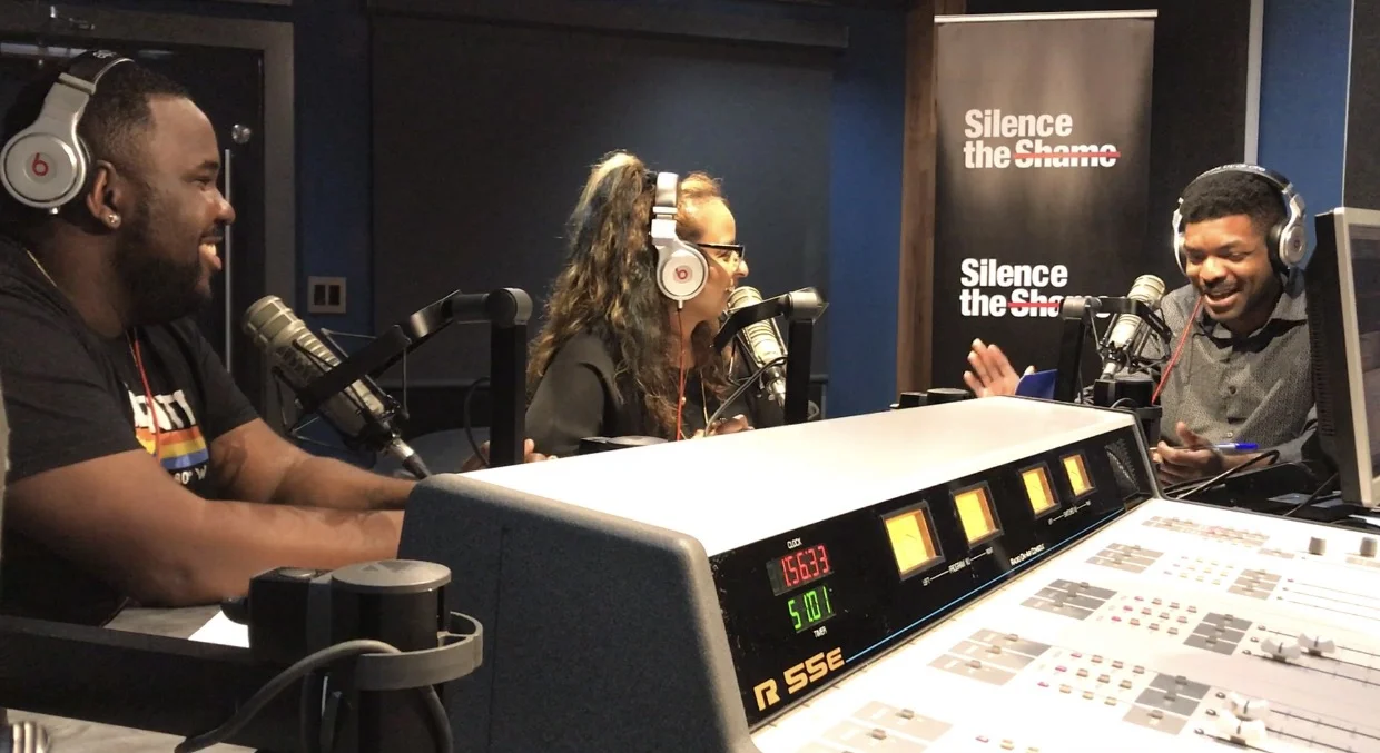 Recording an episode of Silence The Shame Podcast - available on iTunes