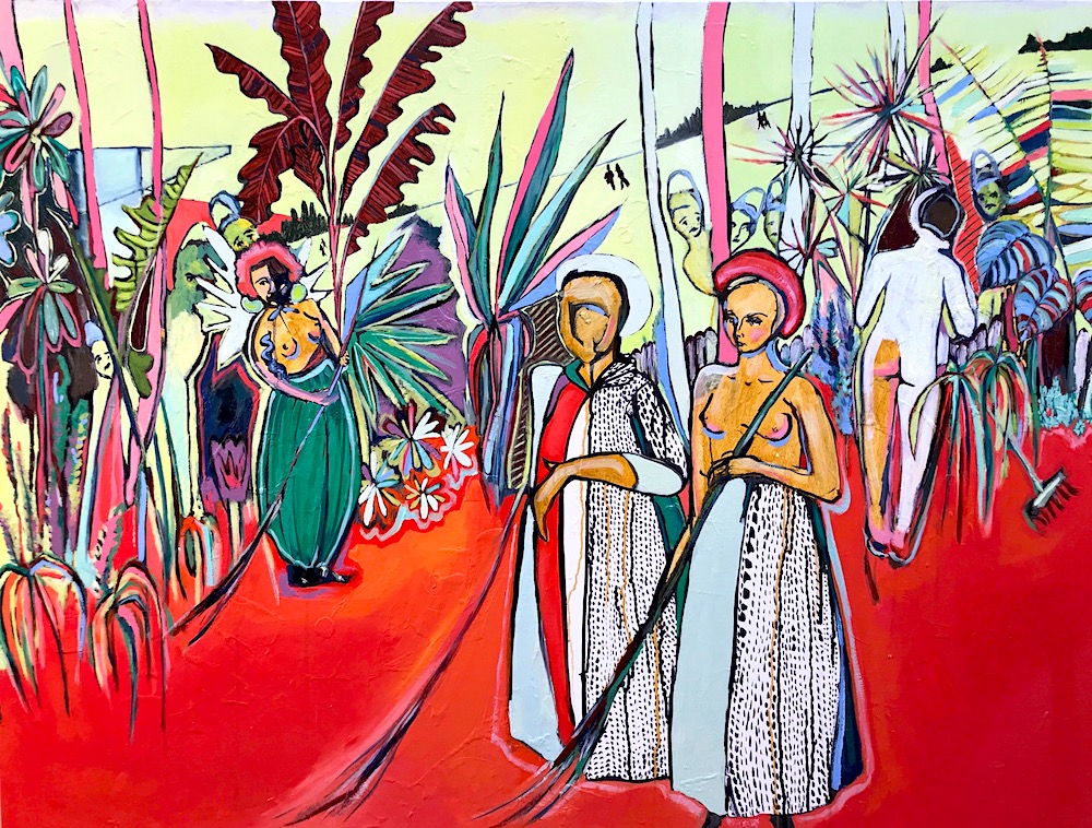 Sweeping up Sawdust on a Windy Day I (Red Beret) (2018)
