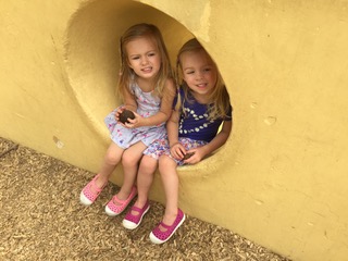 Burnham Grandchildren Madelyn and Audrey on a recent trip to Caper Acres 2017