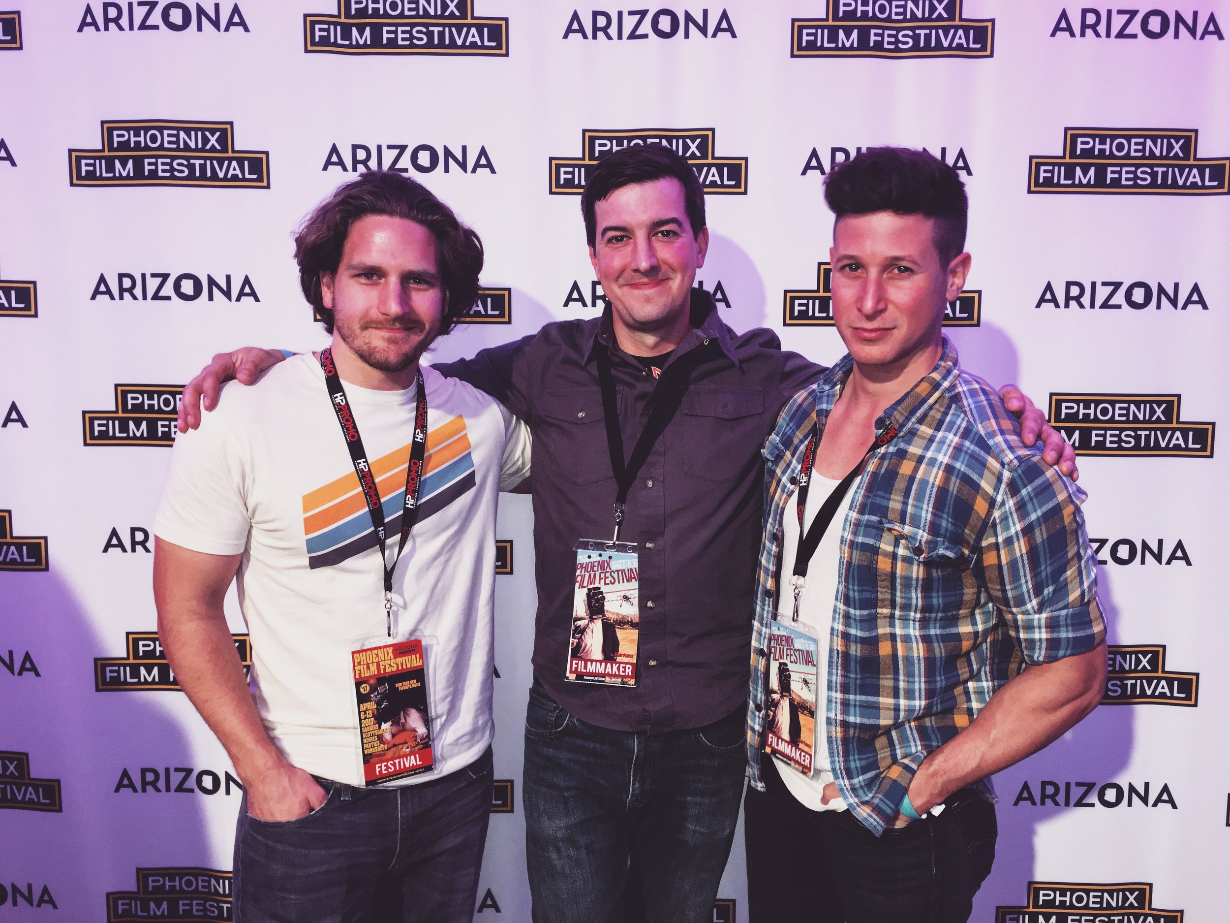 Jeff, with director Steve Makowski (center) and actor Morgan West (right).