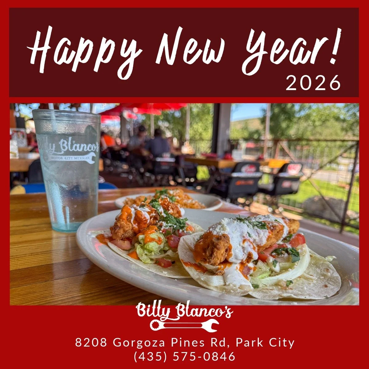 🎉 Happy New Year from the staff at Billy Blanco&rsquo;s restaurant! 🚗🍔

Thank you for making this past year one to remember. We&rsquo;re grateful for your support and all the good times shared over great food and fun vibes. Here&rsquo;s to an even