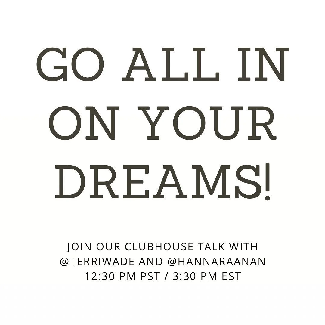 Double tap if you are ready to go all in on your dreams! ❤️💃🏽💯 What does it mean to go all in and how do you do it? Join me and @hannaraanan on clubhouse today at 12:30pm pst to talk about goal setting ans goal achieving! Your desires were put on 