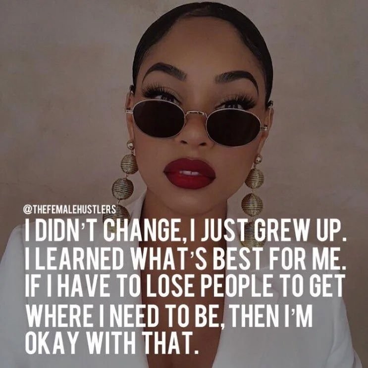 The goal is growth! 💃🏽🙌🏽 No more people pleasing. If people are not ok with you filling up your own cup to have some overflow for them then they don&rsquo;t need to be in your life. Make peace with that and keep moving forward!! ❤️ 💯