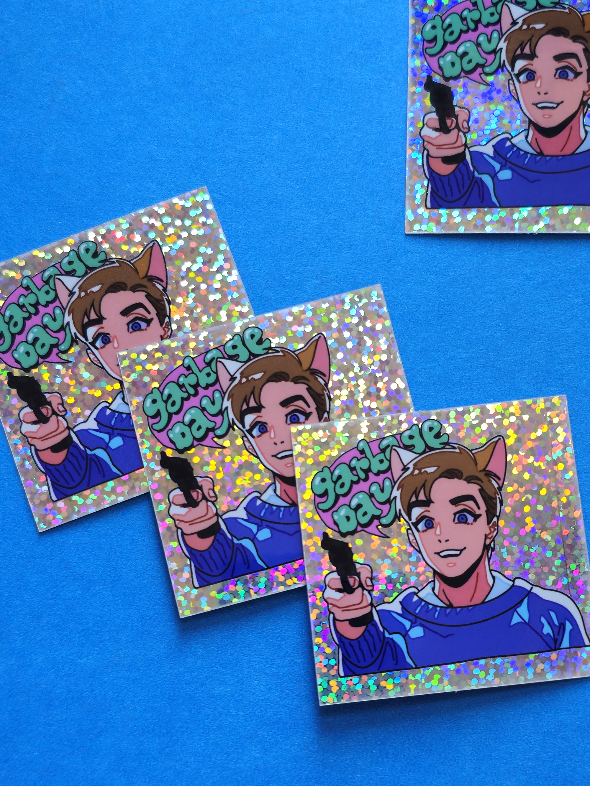 Garbage Day Sparkly Sticker | Catboy Ricky Caldwell | Christmas Gift ...