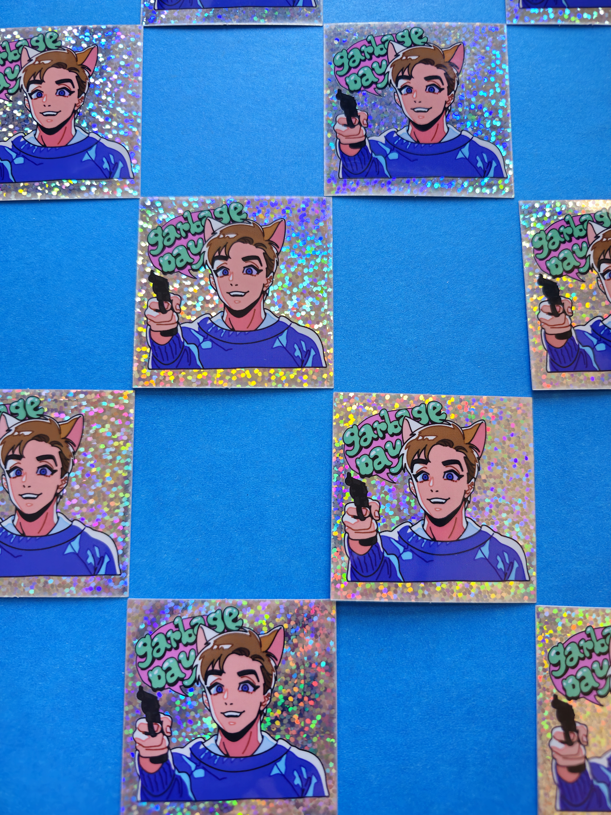 Garbage Day Sparkly Sticker | Catboy Ricky Caldwell | Christmas Gift ...