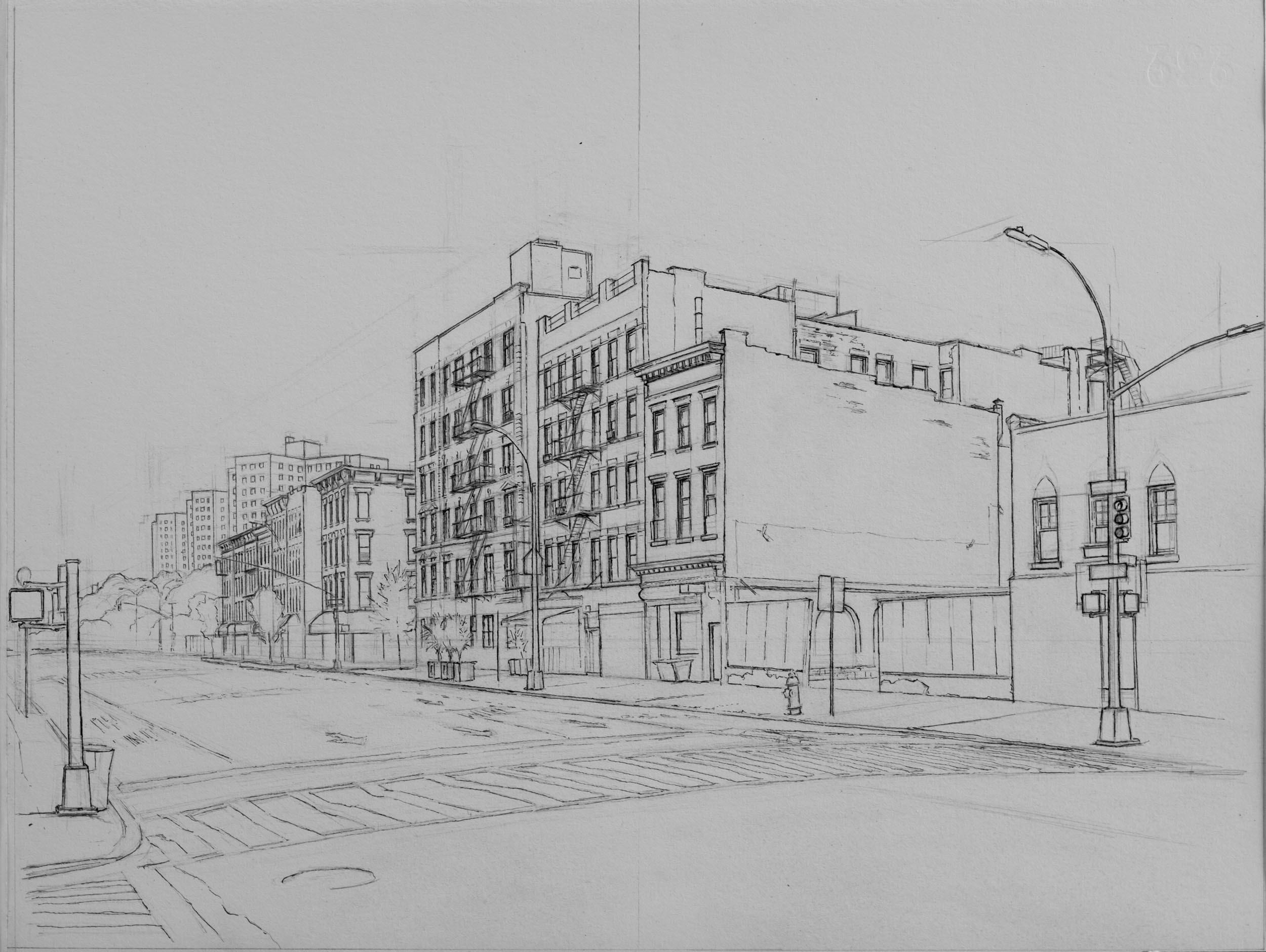   118th St.  Ink 11"x14" 