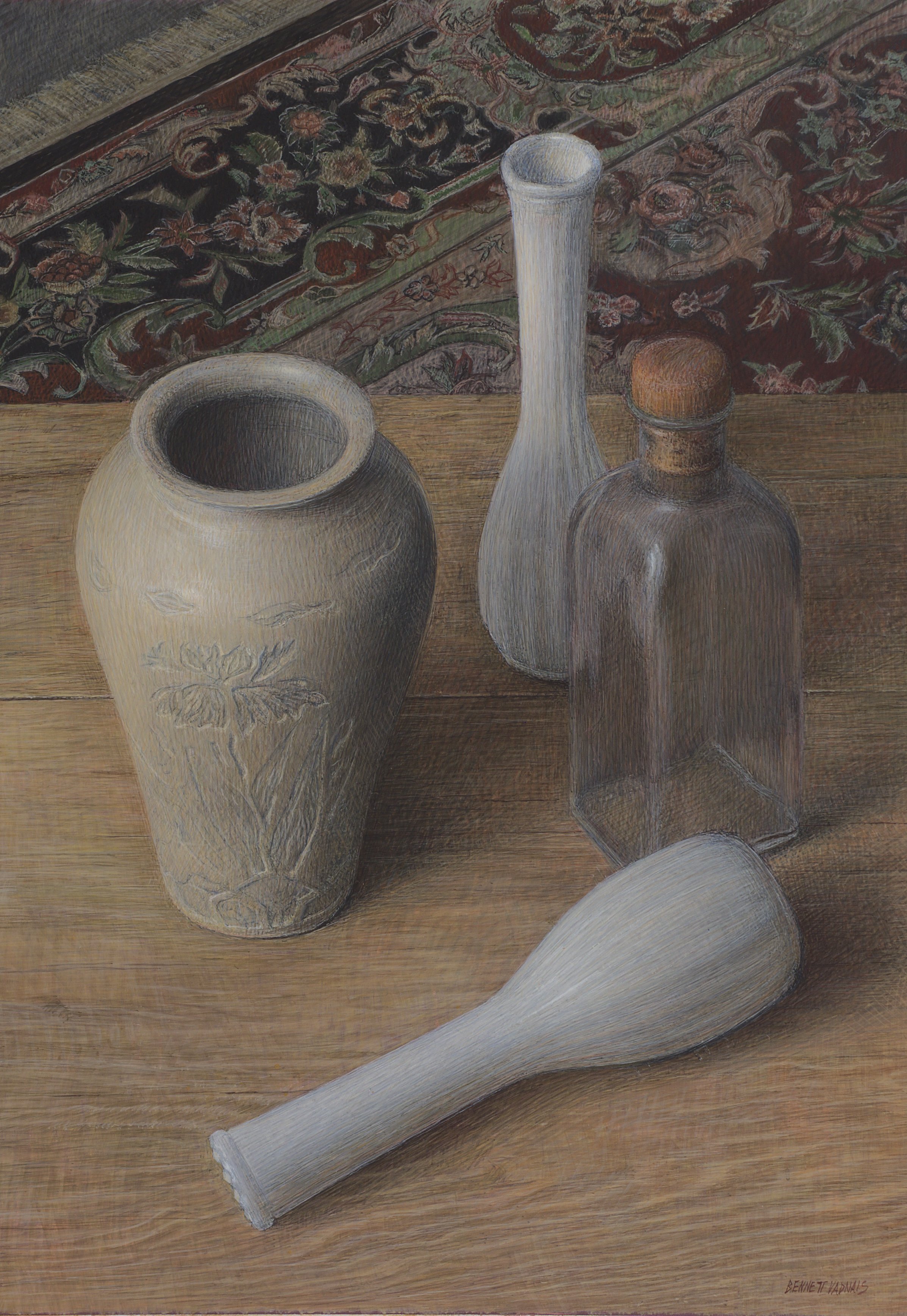 Still Life With Bottles and Rug