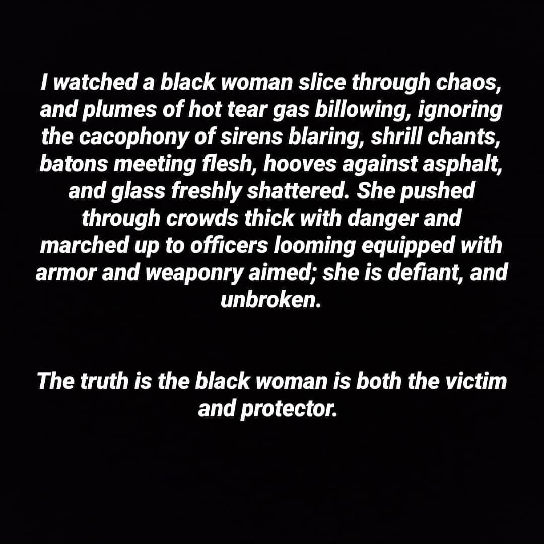 It's about George Floyd, but I refuse to forget Breonna Taylor and all the black women lost as I see them leading these protests in voice and body💙🙏🏾 #SayHerName #BlackLivesMatter #BreonnaTaylor #SandraBland #AtatianaJefferson #YvetteSmith #Shelly