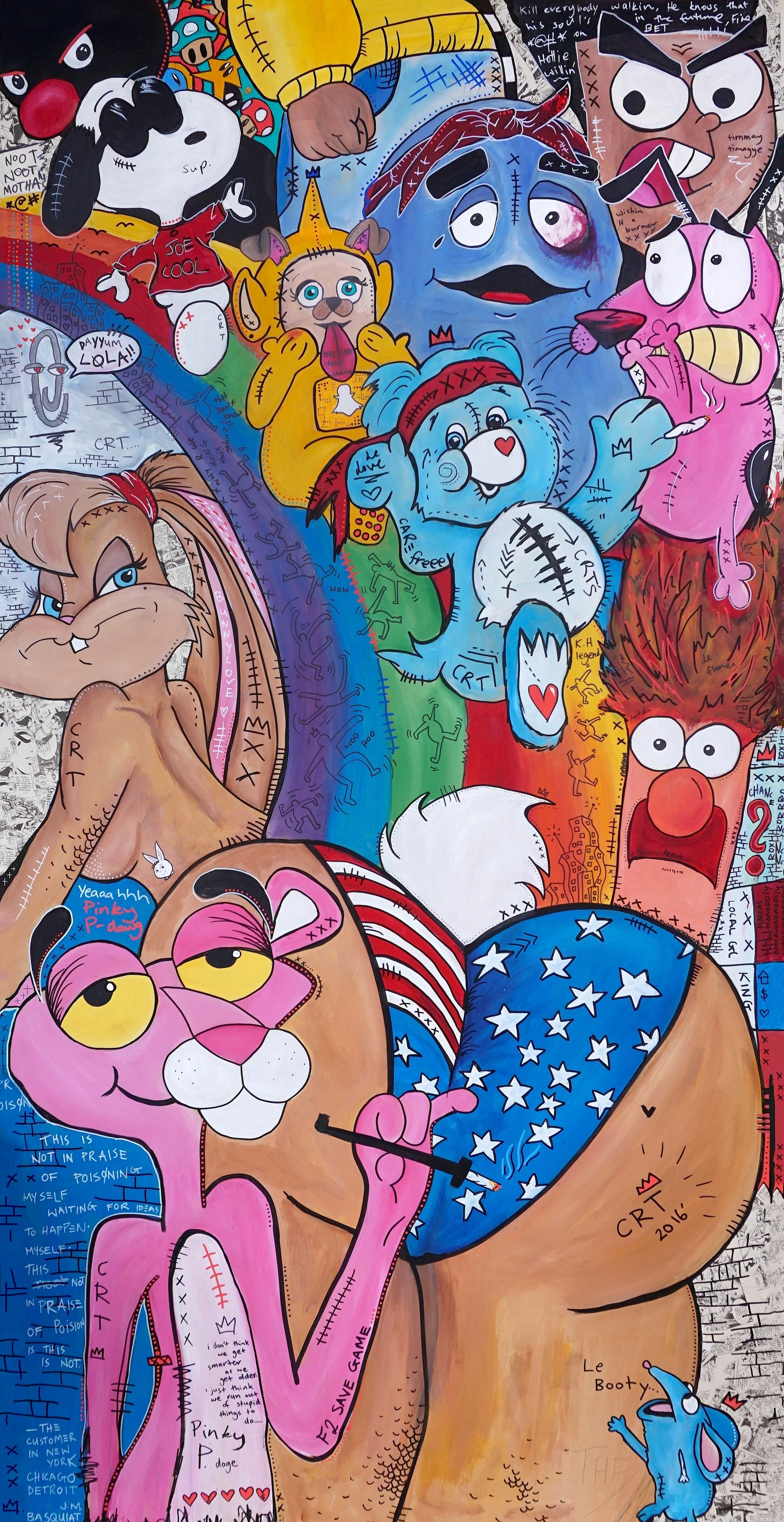 Clash of the Tunes 92cm x 182cm Acrylic on Board 2016 Sold