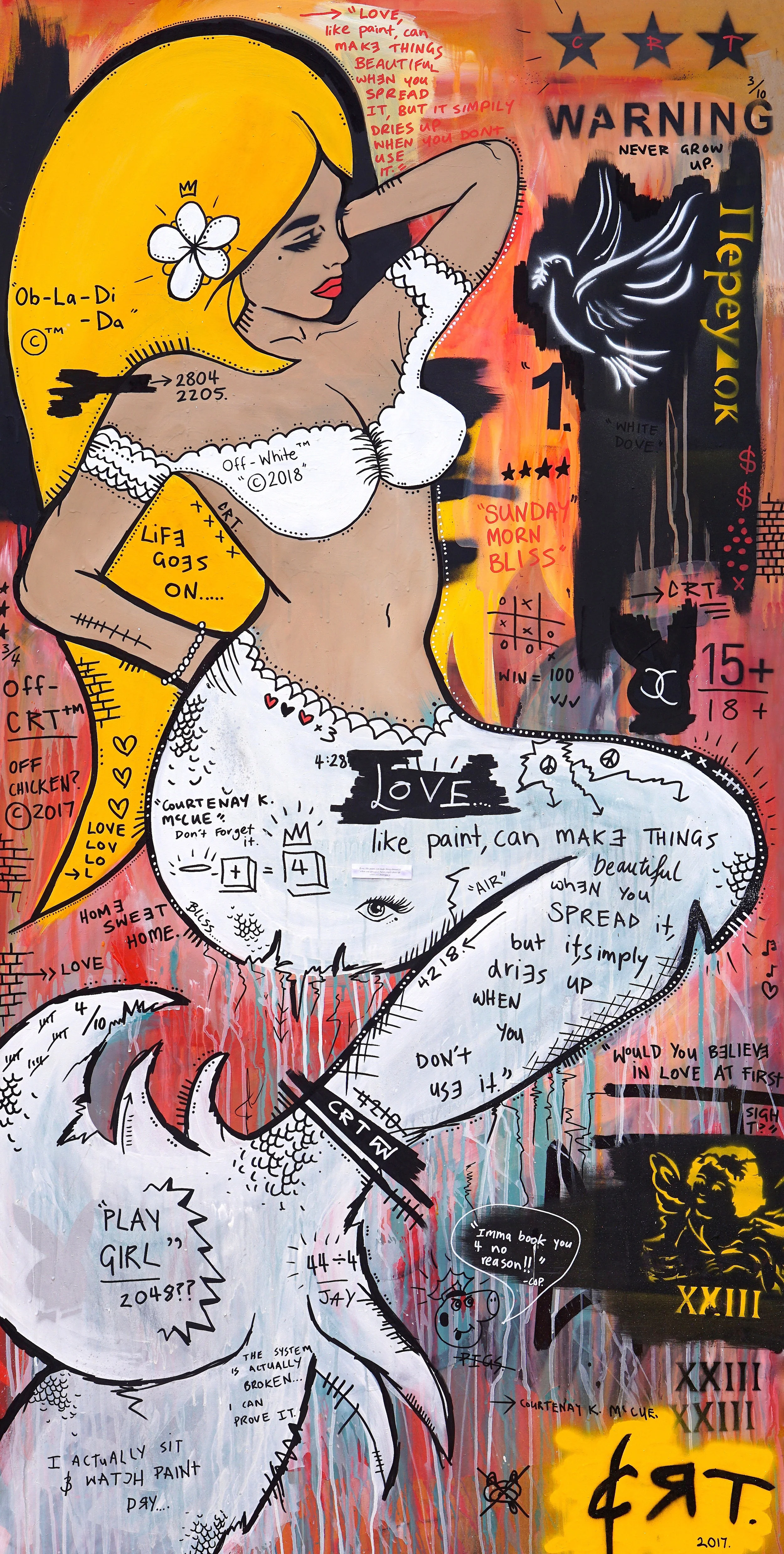 White Dove 92cm x 182cm Mixed Media on Board 2017 Sold
