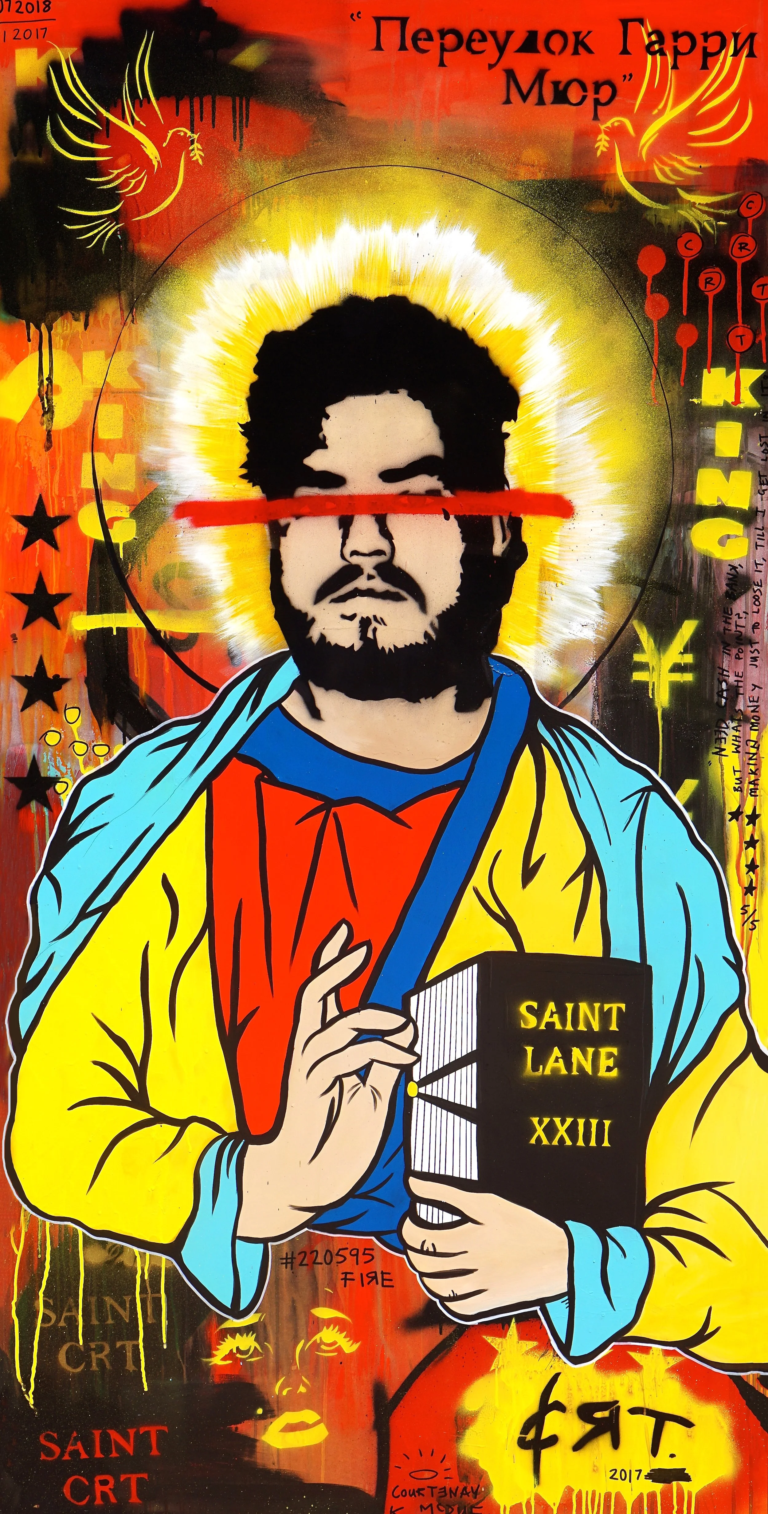 Saint Lane ‘A Billionaire’s Guide to Immortality’ 92cm x 182cm Mixed Media on Board 2017