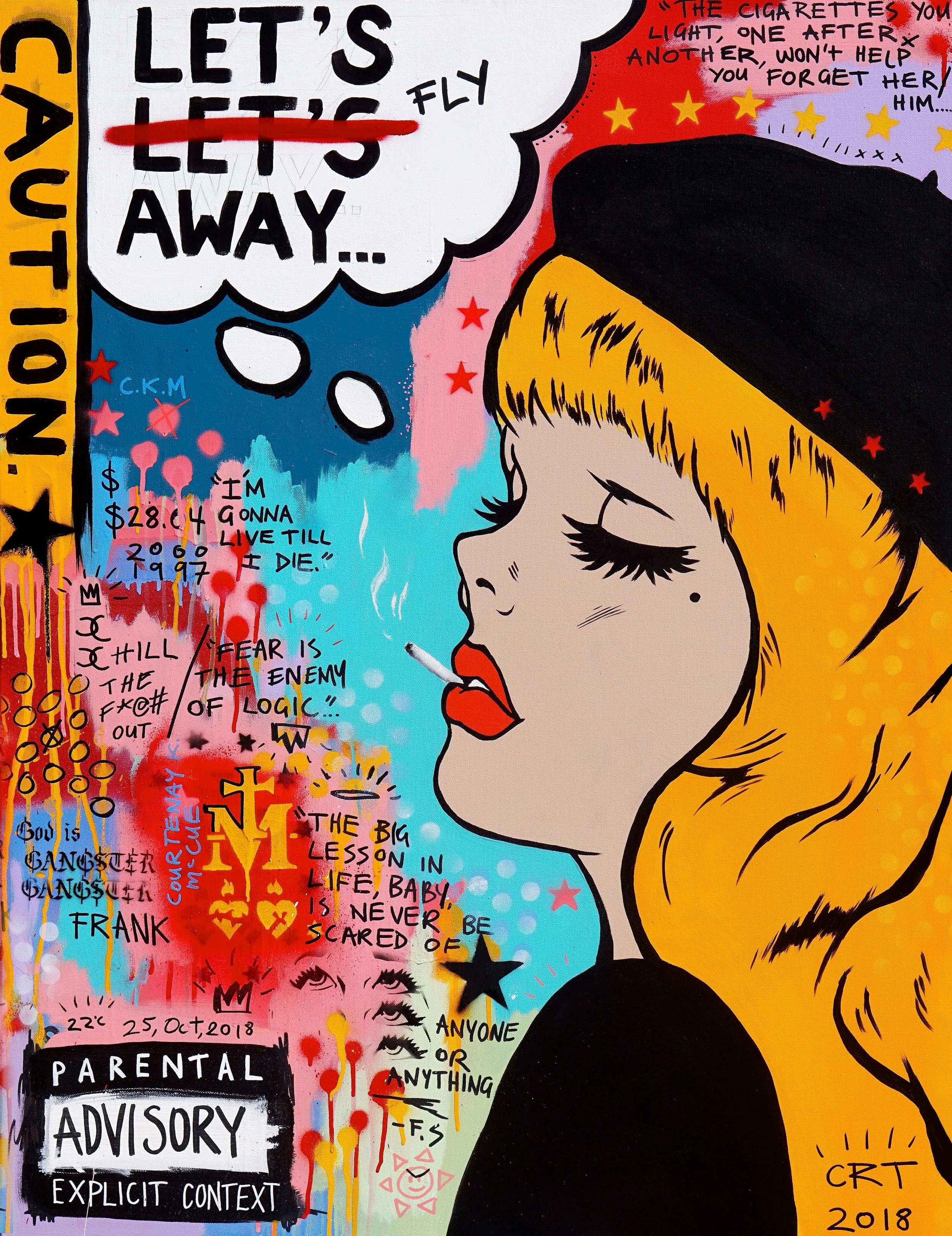 Let’s Fly Away 81cm x 106cm Acrylic on Canvas 2018 Sold