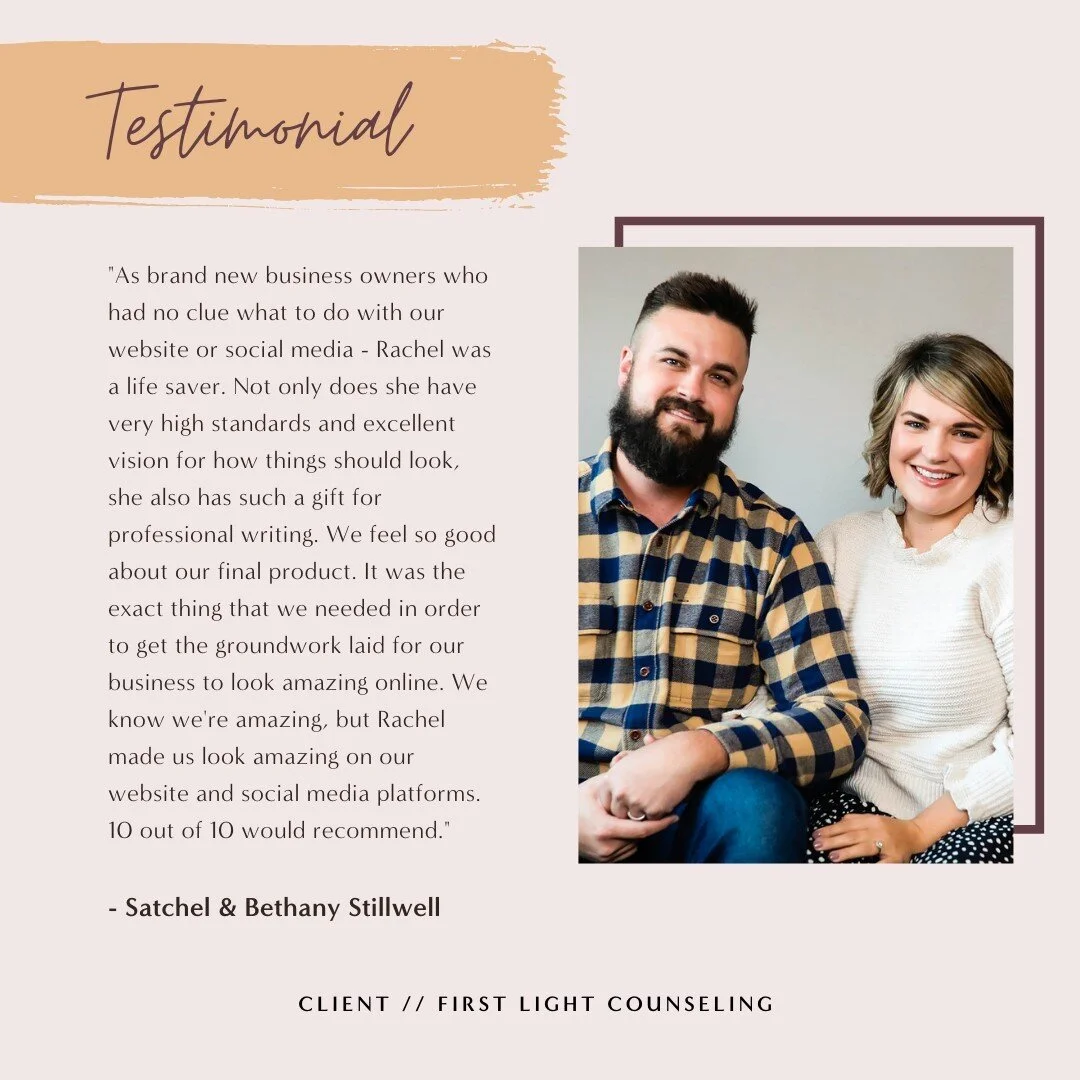 Appreciate the kind words from @firstlightcounseling founders on the work I did for their website and social media strategy! It's always a pleasure to help small businesses who are starting out as they define their brand and what they are bringing to