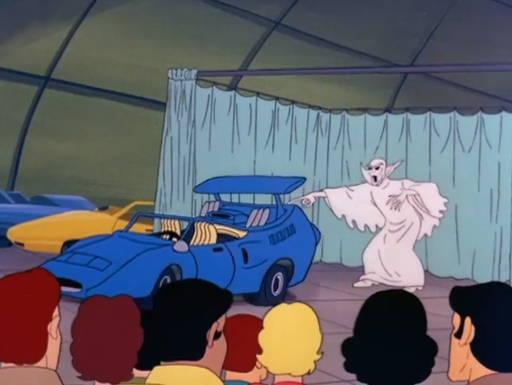 Monster: "I am the Spectre of Sports Cars. Behold my fuel-efficient wrath!"  Audience: "This is a weird stunt."  Monster: "SILENCE! Or I will deliver desolation in 12 simple payments of $799.99!"  Audience: "OK, that's actually really good." 