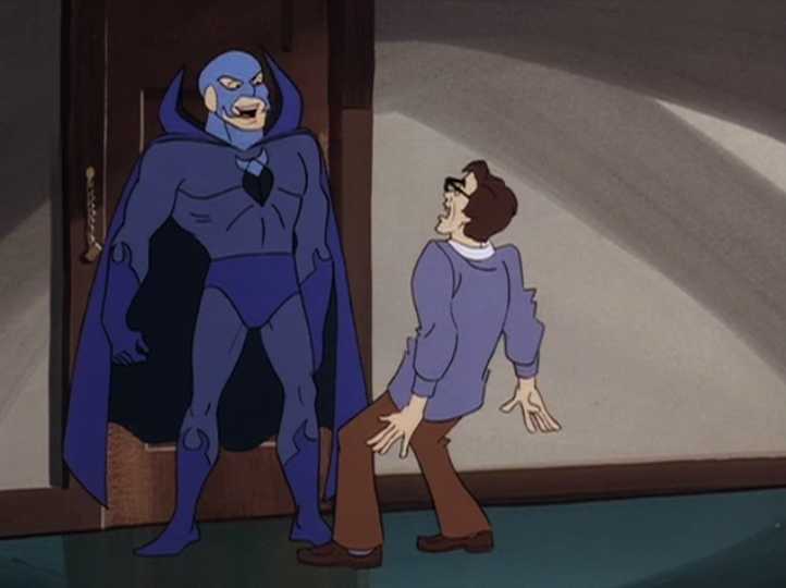  Blue Scarab:&nbsp;"It is I, the Blue Scarab, come to life to haunt you, my creator! Cower before the towering pectorals you yourself conceived!"  Jerry Sloan:&nbsp;"I REALLY DID MAKE YOU SCARY BUFF." 