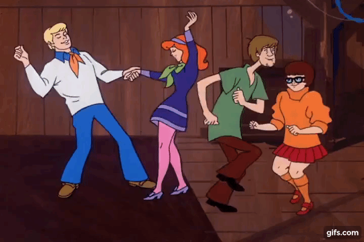  Fred and Daphne share their first official dance as a couple.&nbsp;  Shaggy and Velma share yet another dance as friendquaintences.&nbsp; 