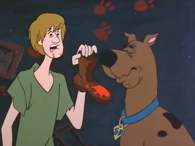  Shaggy: "Aw, Scoob, so a blood-covered boot is where you draw the line, huh-" 