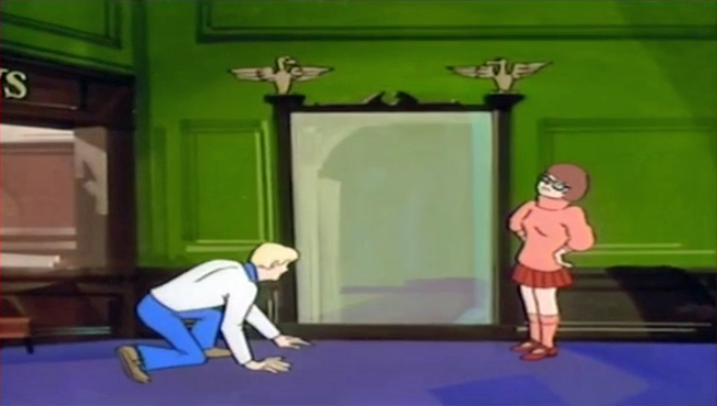  Velma: "There's something very  Reich -y about this mirror."  Fred: "Velma you know how terrible I think your Scooby impression is-" 