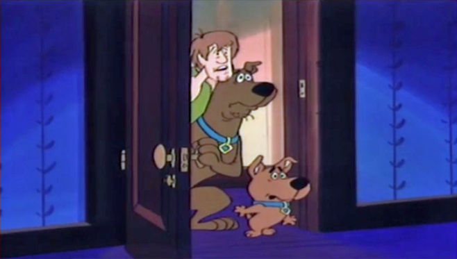 Little is known and much is speculated about the briefly-heard and never-seen "Squeaking Room" encountered by Shaggy, Scooby, and Scrappy in this episode. 