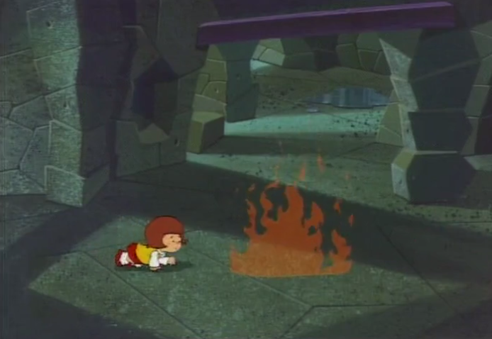  Unsure of where her glasses fell, Velma crawls to the nearest open flame to burn out her now useless eyes. 