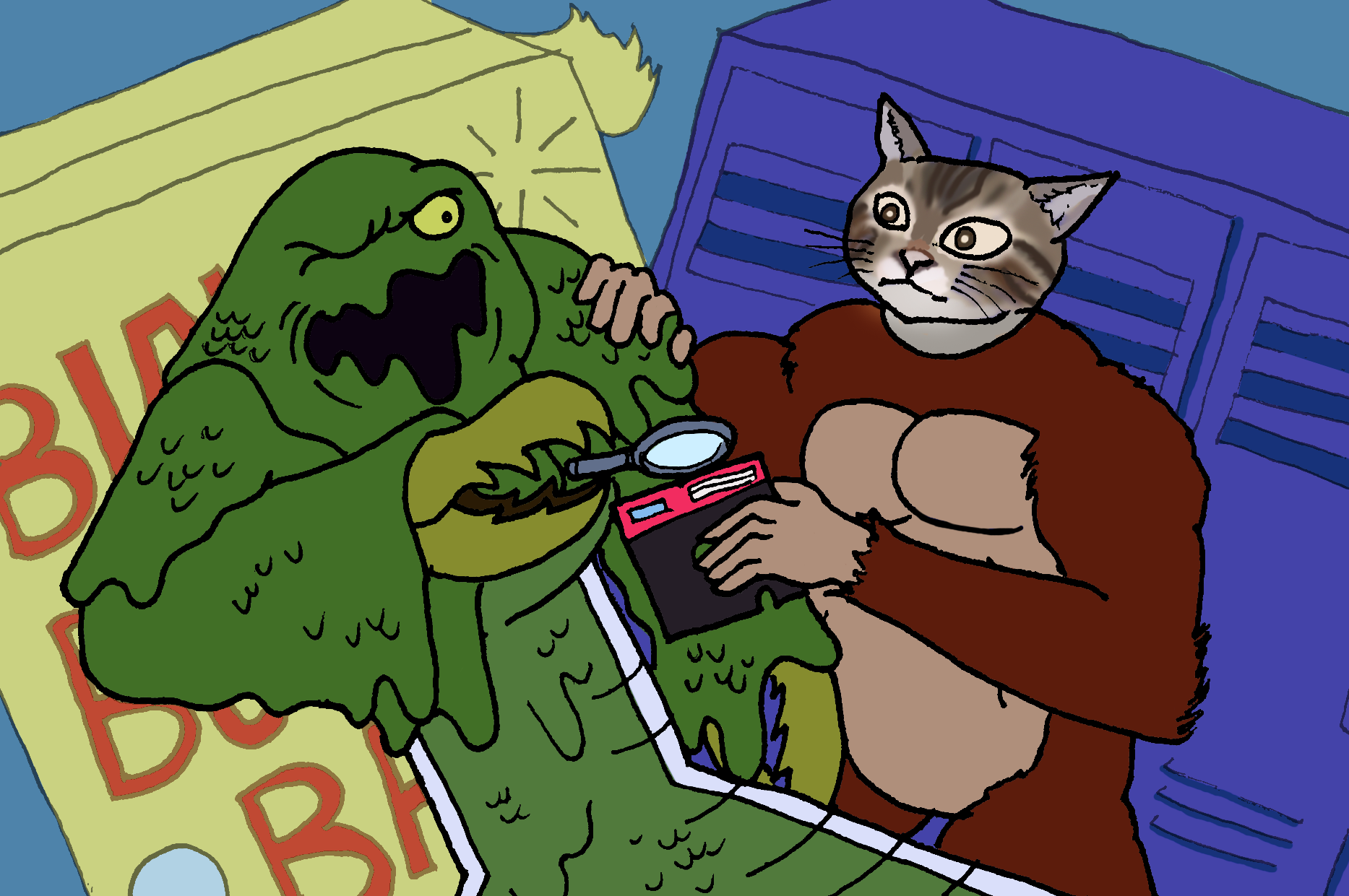   Scooby Dudes  - Episode 21: "The Creature Came from Chem Lab / No Thanks, Masked Manx" - Title Card by Evan Yeong 