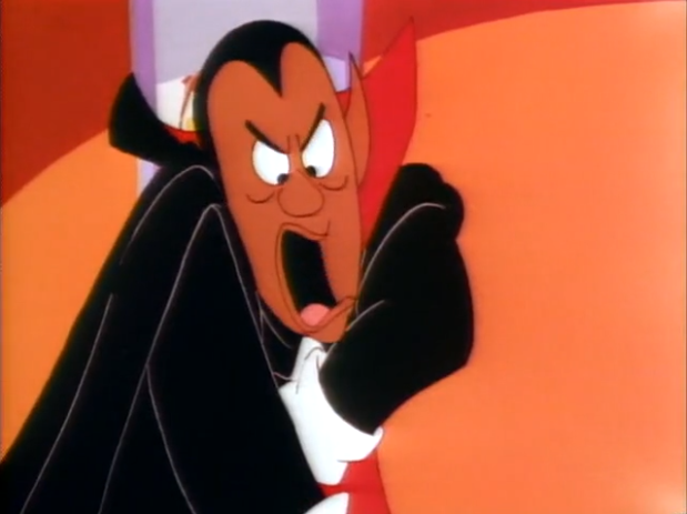  "He's got a gun!" the precocious child investigators screamed.  It was only after security had taken Count Shockula down that they realized their mistake. 