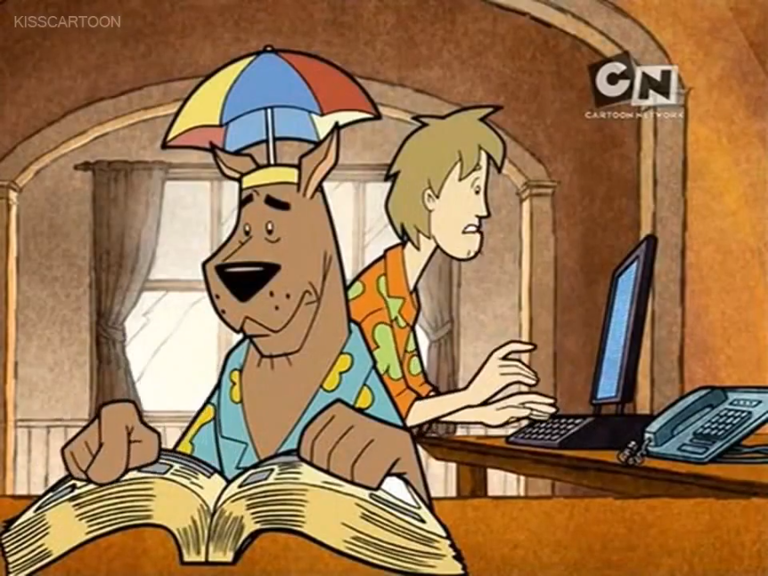  For the life of him, Scooby could not figure out why the phone book had such  terrible binding.   