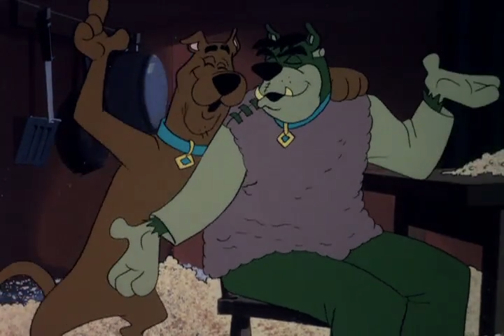  In  Scoob and Scoobenstein’s Monster Make Two  this wacky pair of roommates is always into trouble, whether it’s polishing off an entire buffet table or menacing a small European village! 