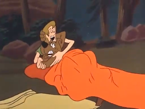  While camping, Scooby and Shaggy realize that camping is scary and gross.  