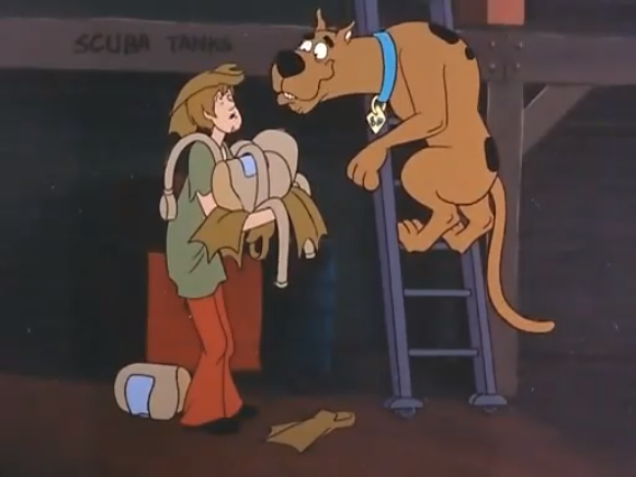  “Scoob, I don’t know what it is when  you climb a ladder but something about you . . . changes. Like you’re bigger, more hulking, and your goofy energy becomes a bit stiff and sinister. Like the way your limbs seem a little beefier and your back is 