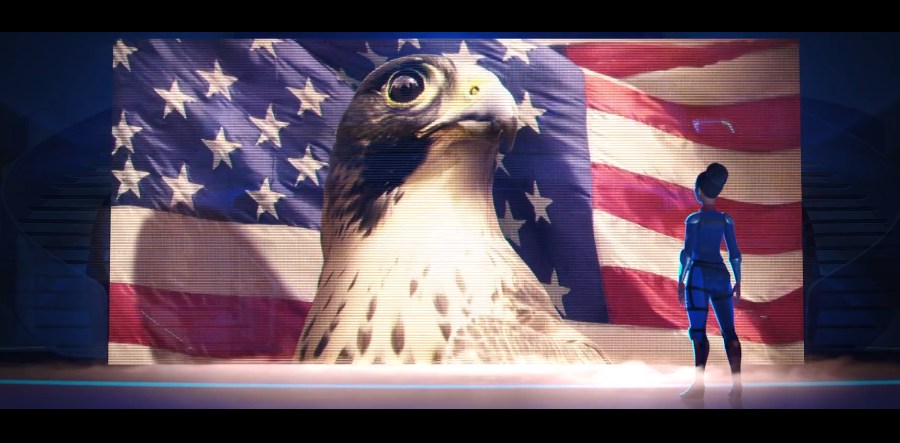  “Can you  believe  that the United States of America chose a national bird with “bald” in its name!?” - a falcon, probably 