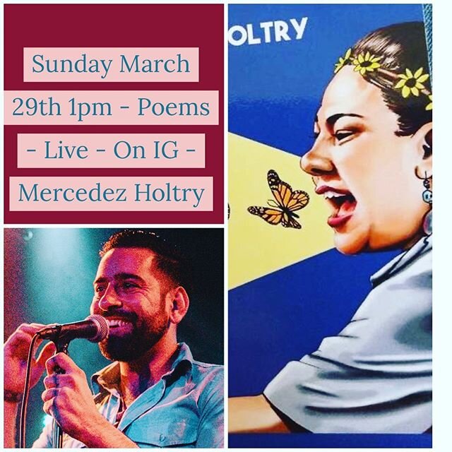 Tomorrow (March 29th) tune in at 1pm for poems and a conversation with @lapoeta_cedez live on IG.
.
.
.
.
.
.
#poems #poetry #spokenword #live