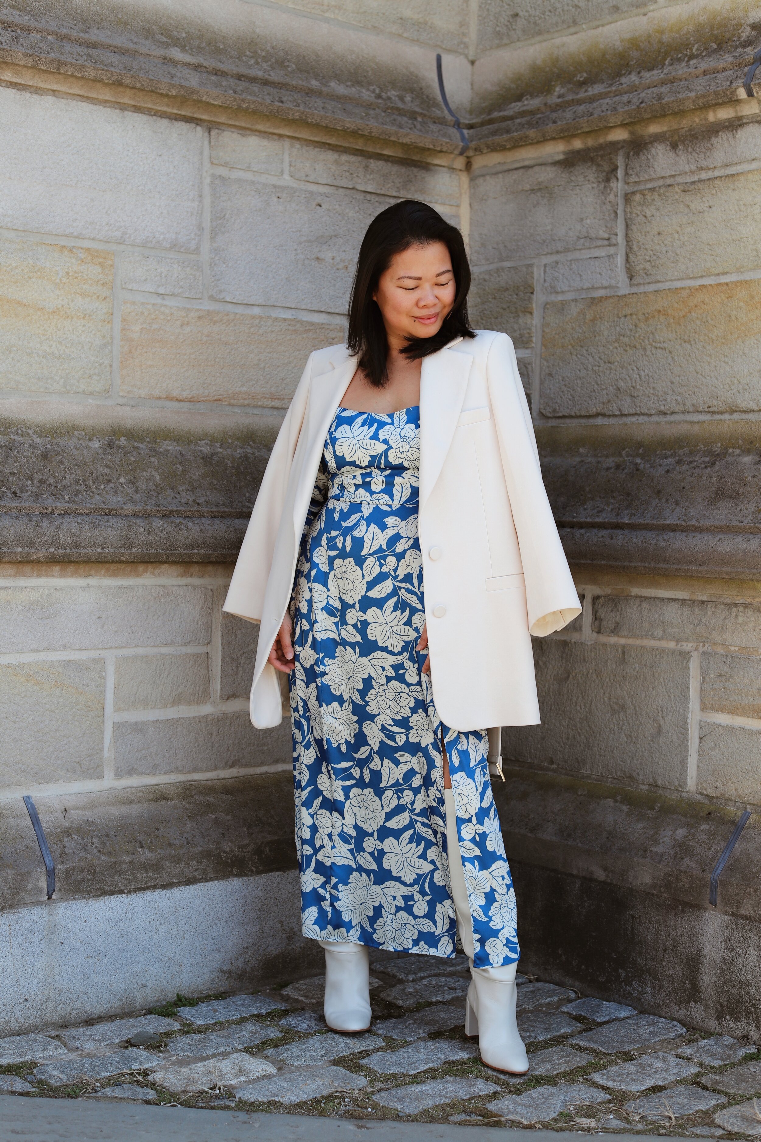 Blue Floral Maxi Dress for Spring