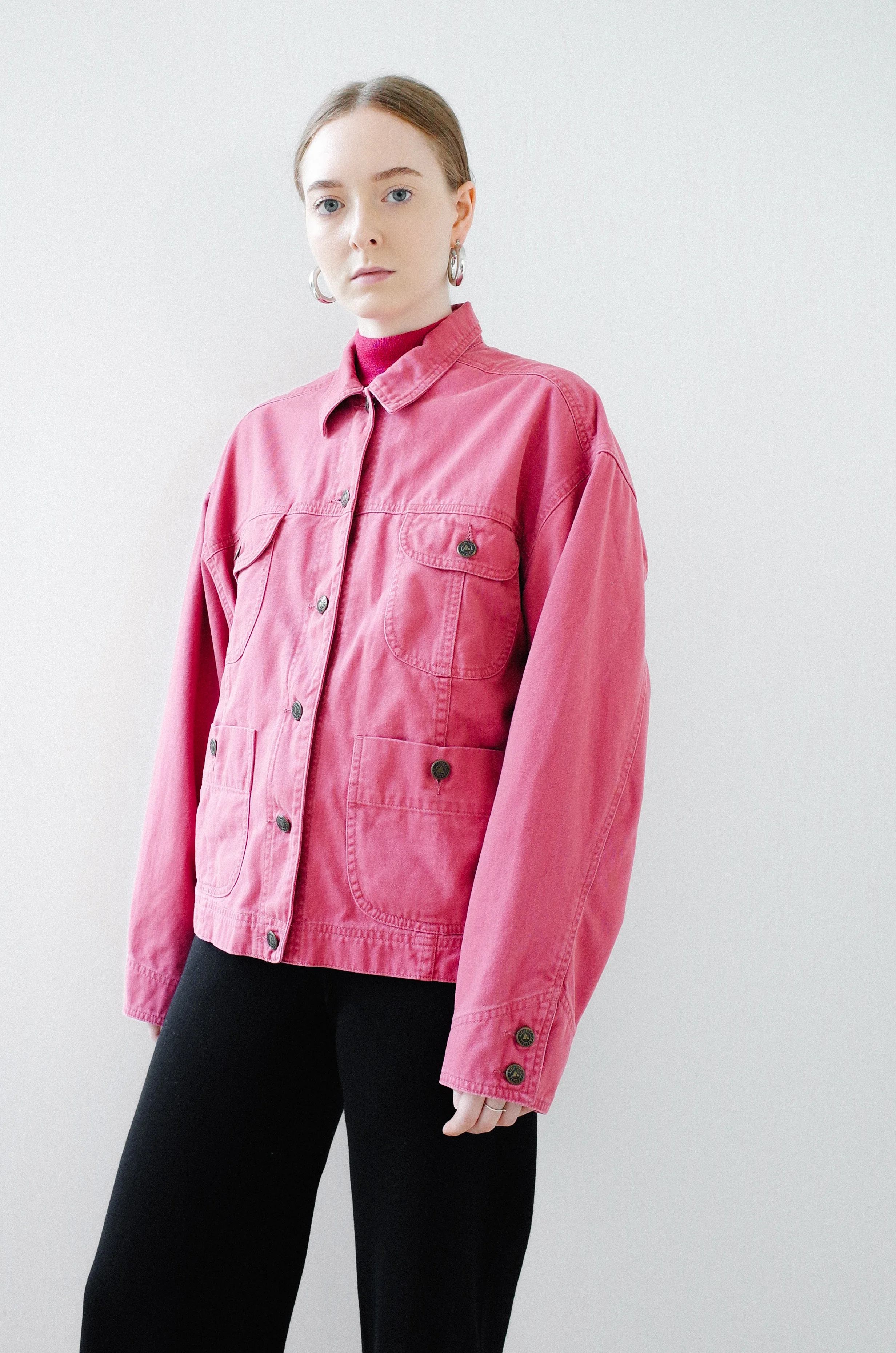 red chore jacket