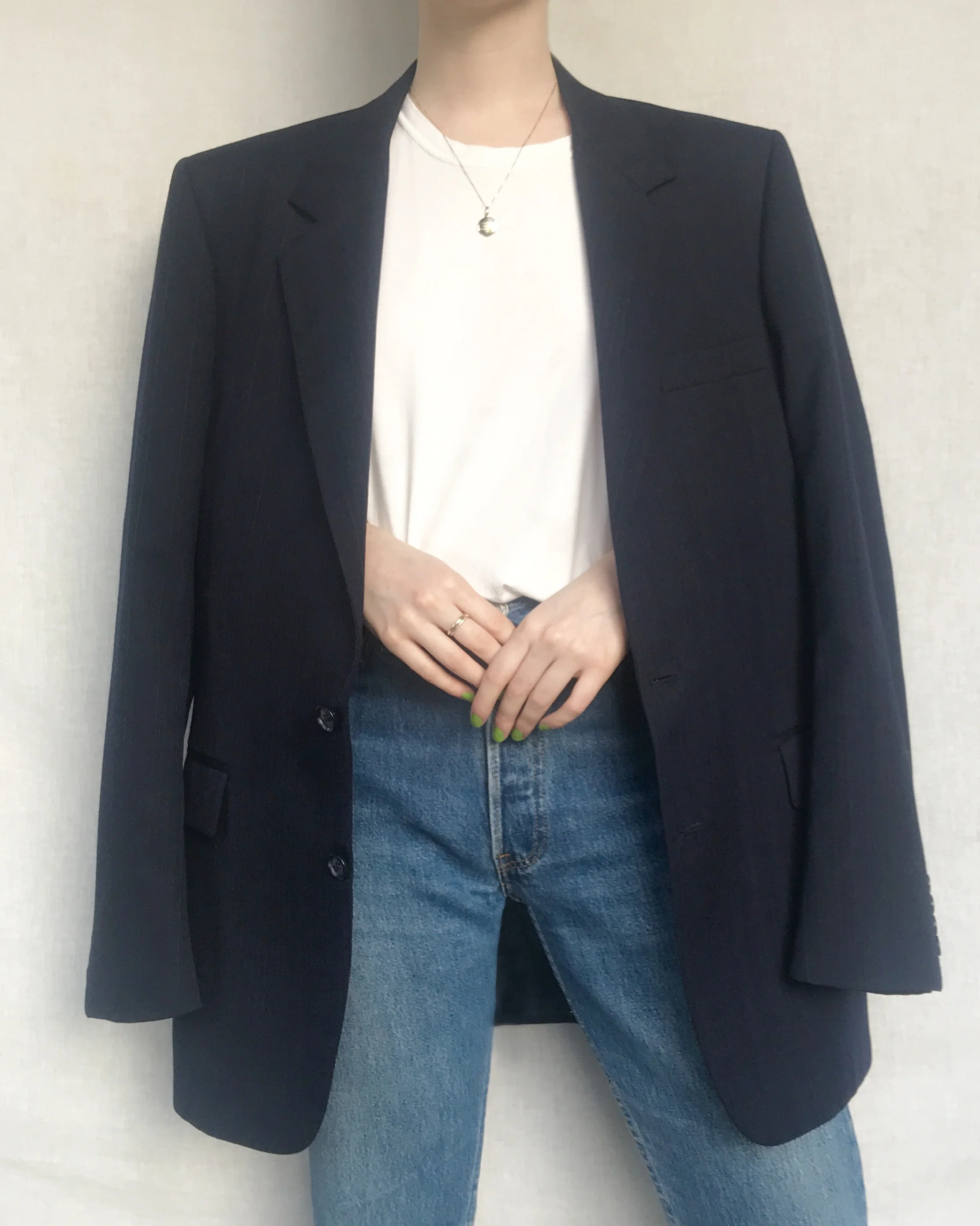 oversized navy blazer