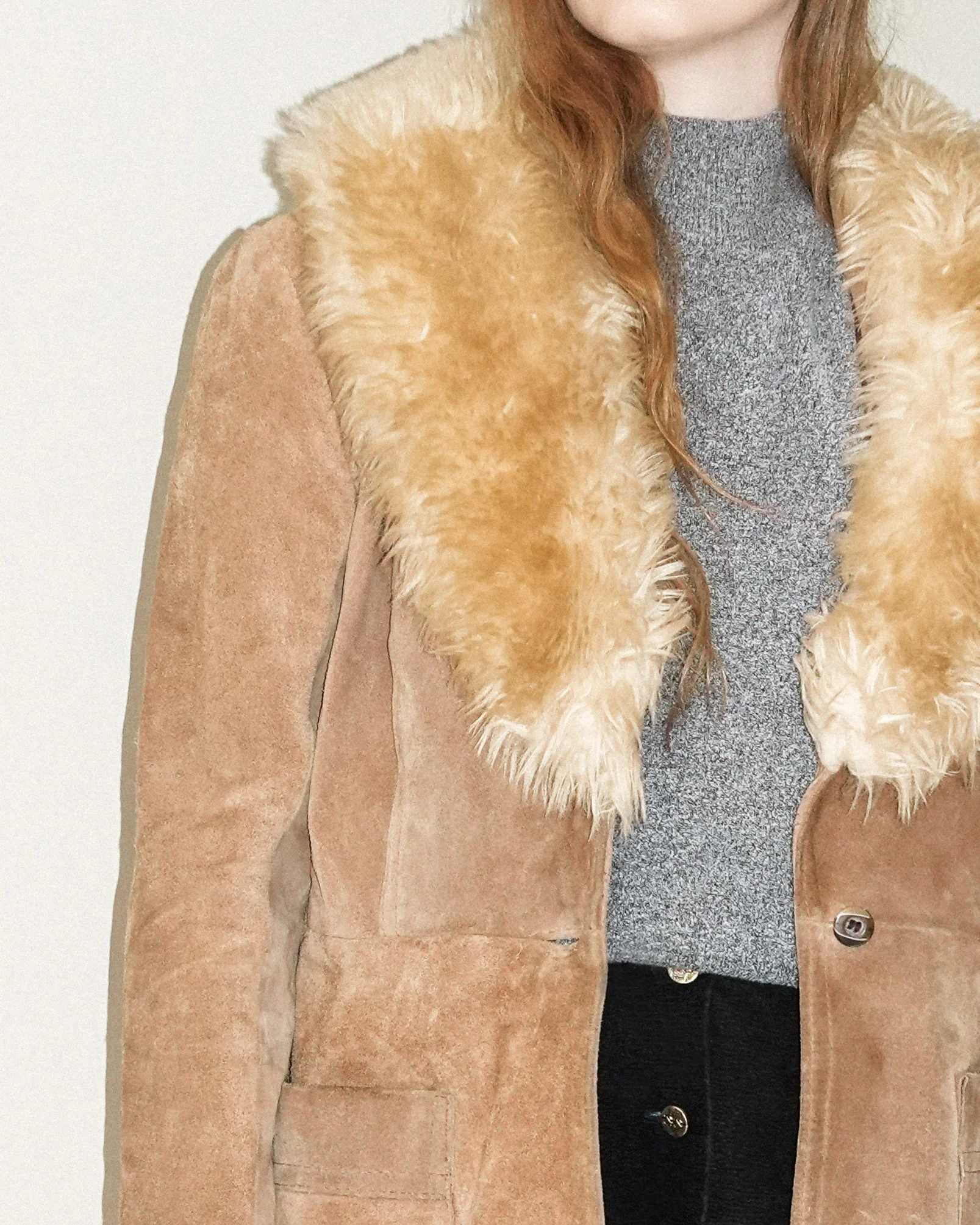 suede faux fur jacket