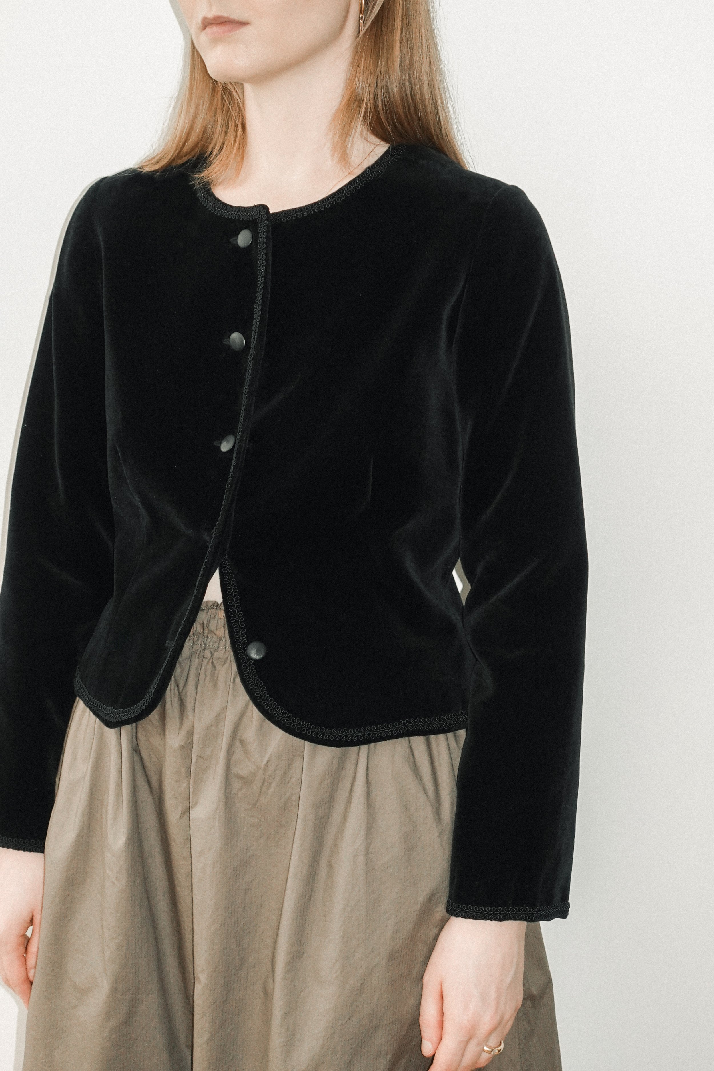 cropped velvet jacket