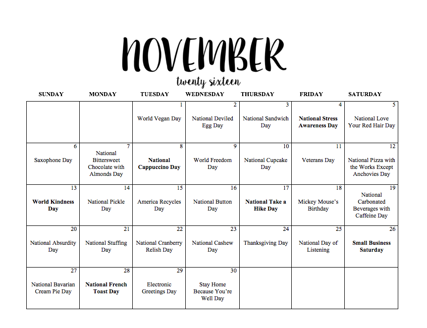 #NoStressNovember: Fun November Holidays to Spice Up Your Month