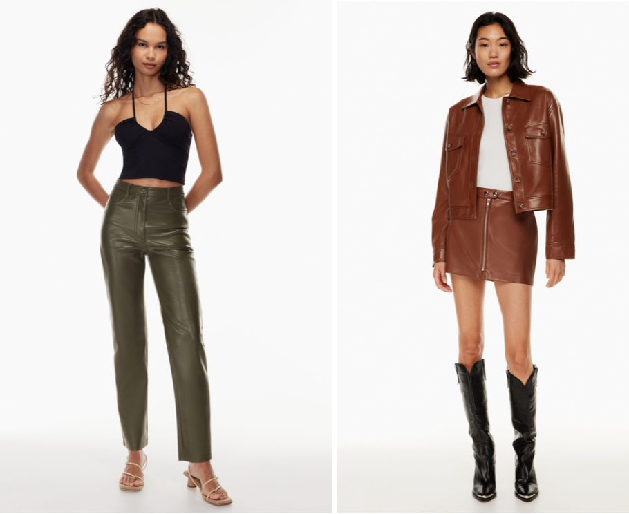 Outfit: April weather - Aritzia Leather Pants, Silk Blouse, Cardigan, Chloé  Boots & Saint Laurent LouLou Bag, www.yourockmylife…
