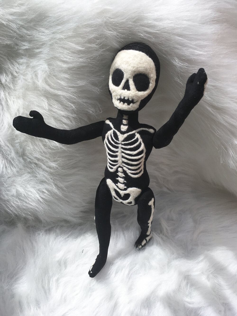  Skeleton Doll. Cotton, wool roving. 
